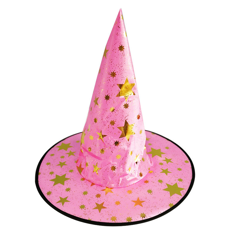 Halloween Witch Hat With Gold Star For Kids And Adults