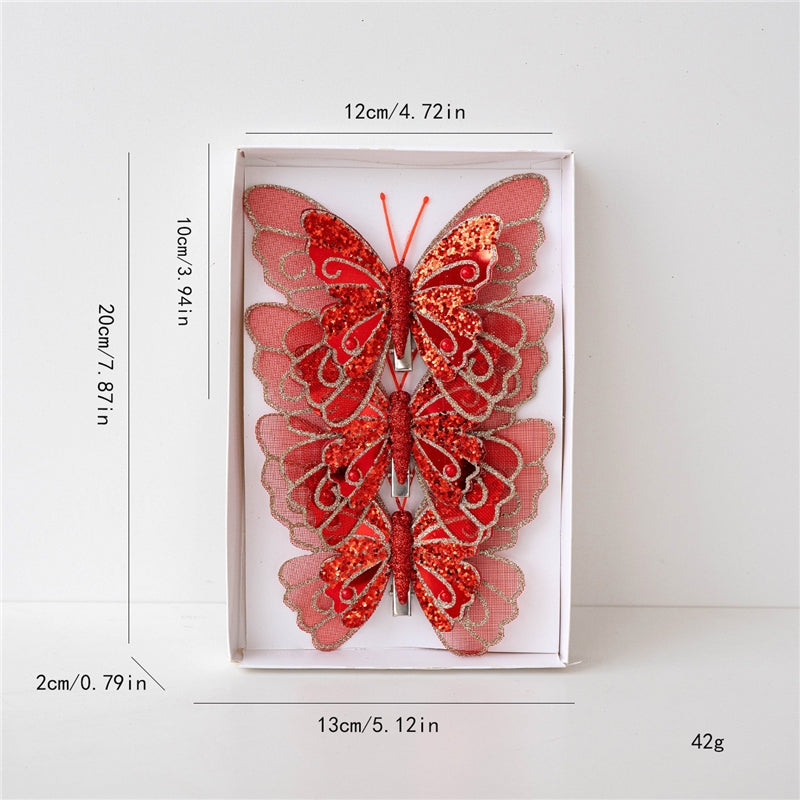 Christmas Fabric Butterfly Ornament