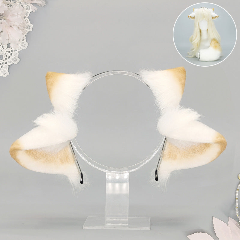 COS Sheep Ears Headband Tail Set Halloween Costume