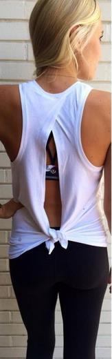 SCOOP BACKLESS SLEEVELESS PURE COLOR CASUAL BLOUSE