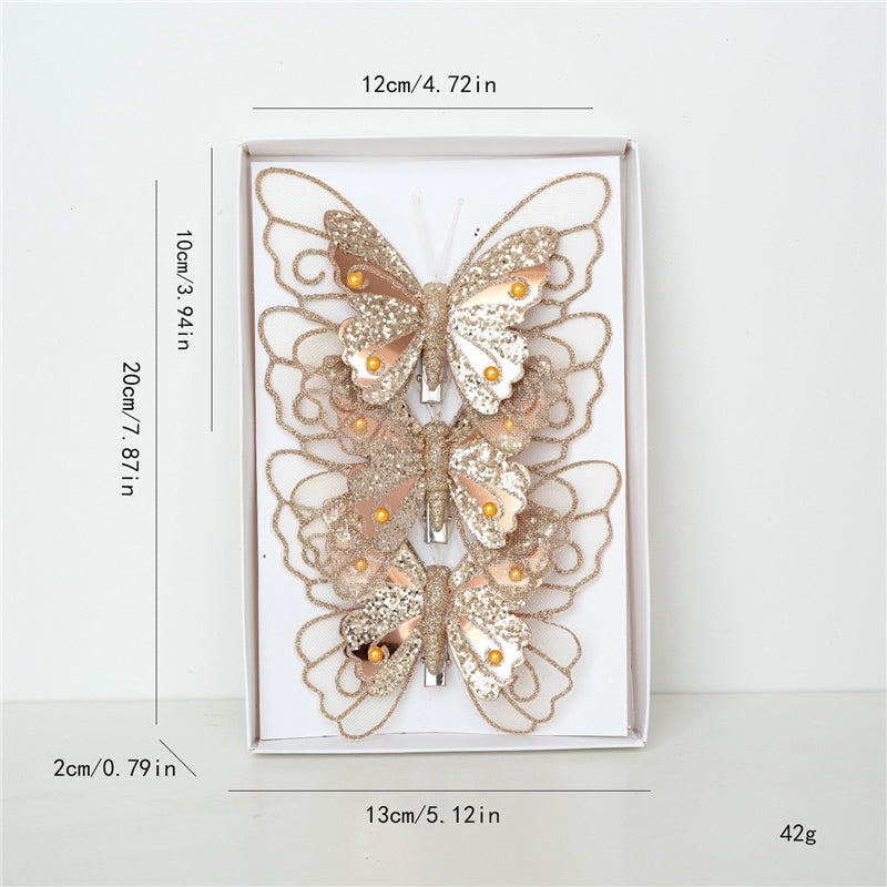Christmas Fabric Butterfly Ornament