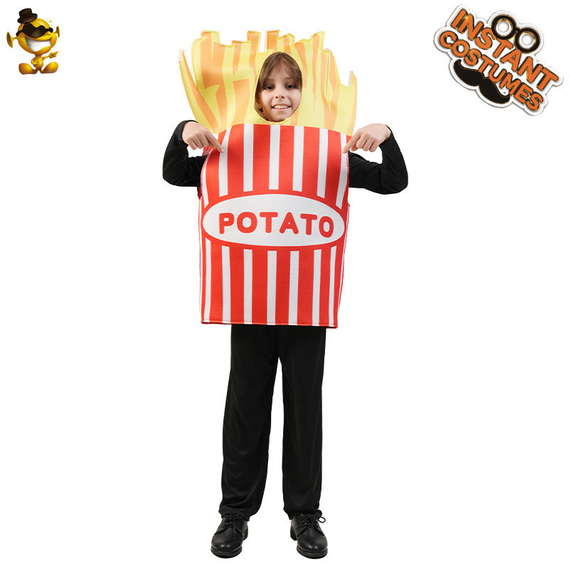 Adult French Fries Costume Halloween Cosplay Role Play Outfit