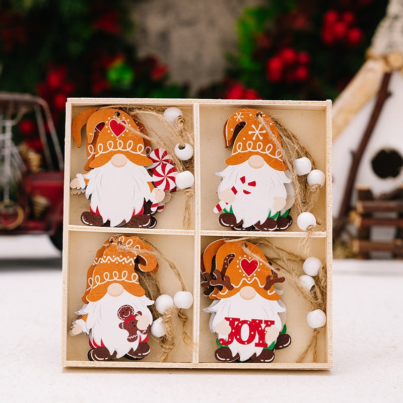 Wooden Christmas Gnome Ornament