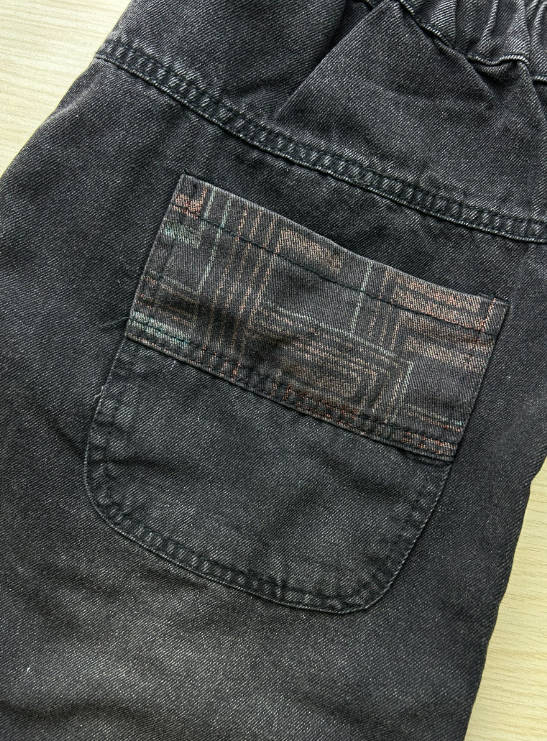 Women Black Casual Denim Elastic Waisted P-ants