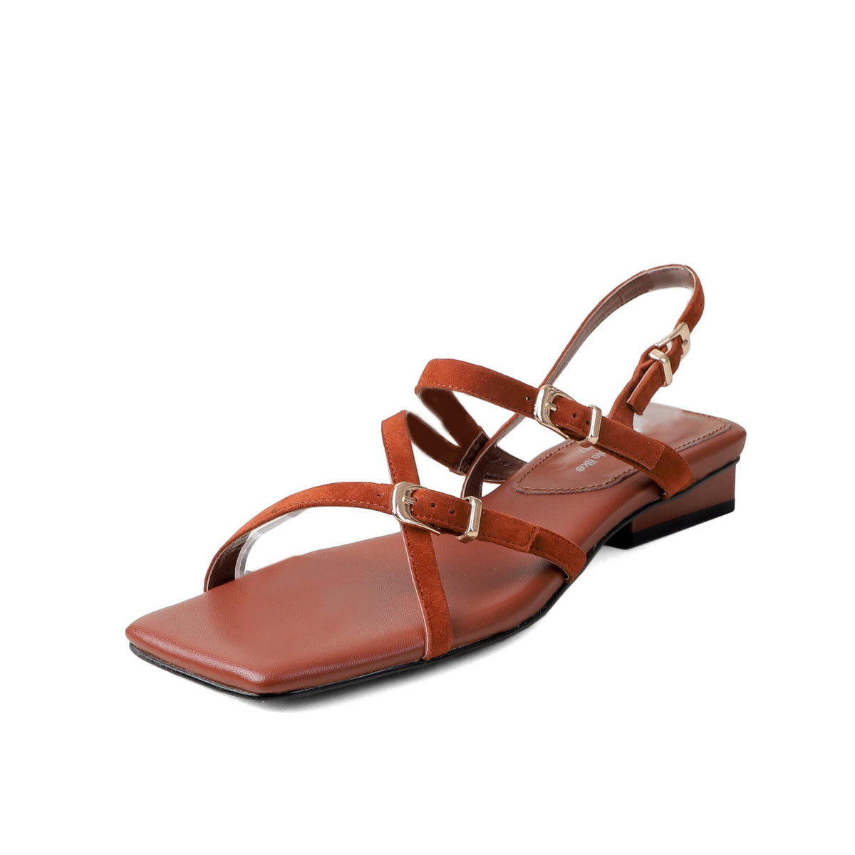 Simple Leather Crossing Straped Sueded Soft Sole Vacation Sandals