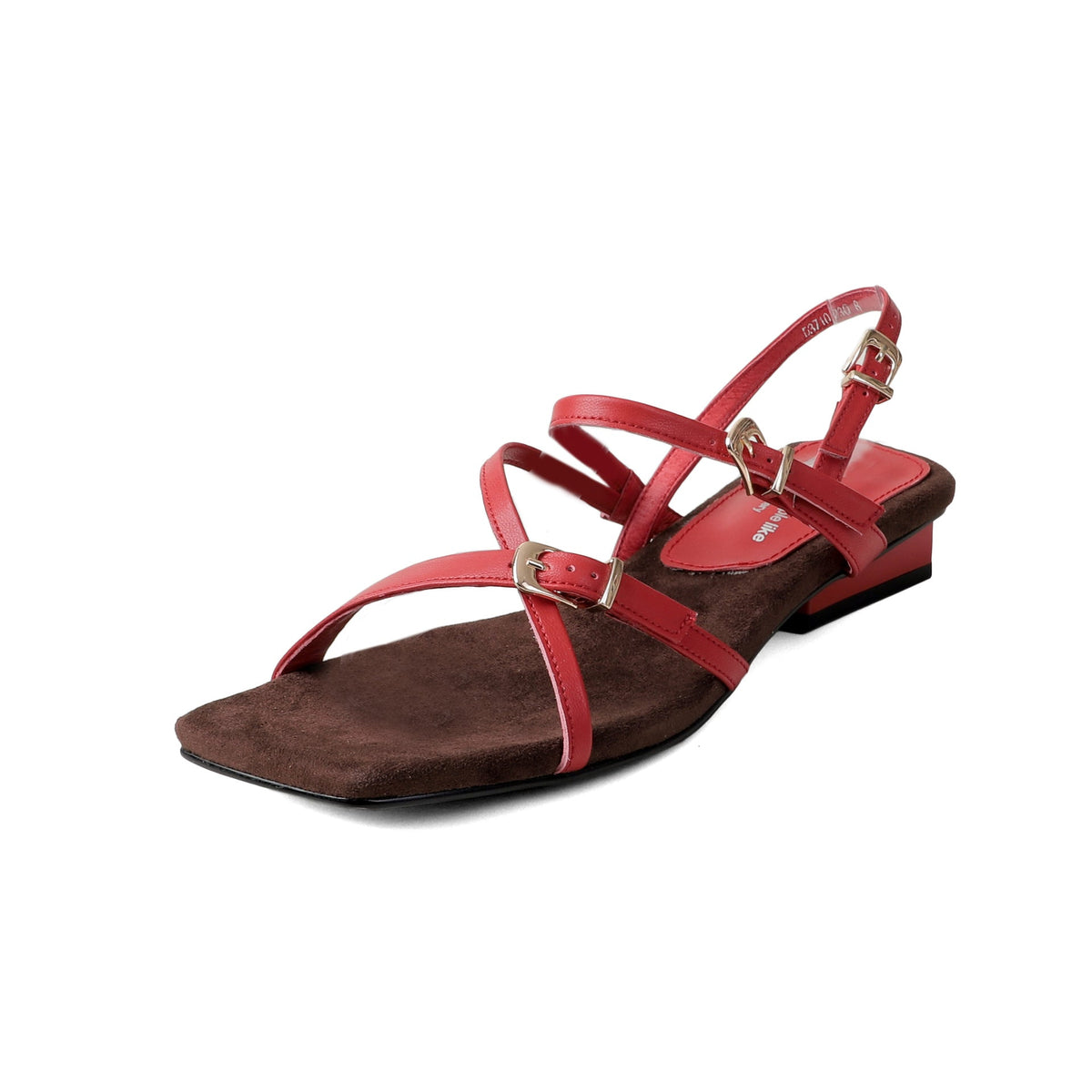 Simple Leather Crossing Straped Sueded Soft Sole Vacation Sandals