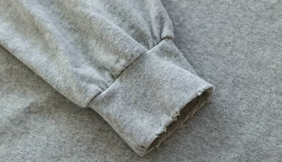 Casual Cotton Solid Color Round Neck Curling-Up Loose Tops