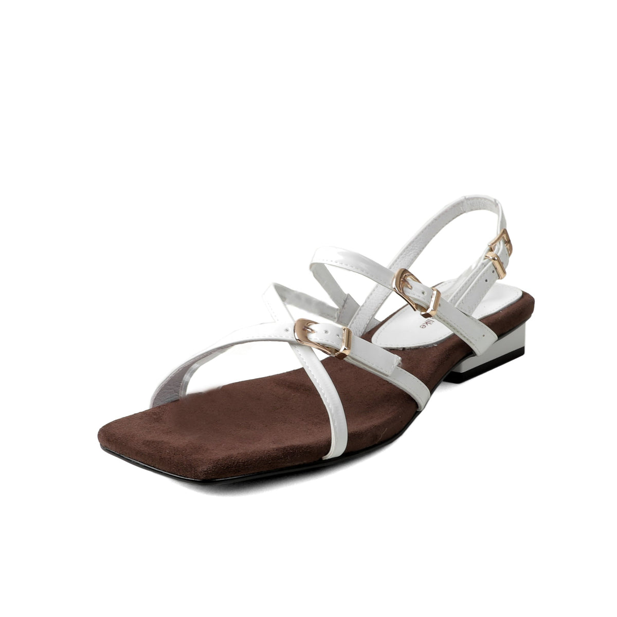 Simple Leather Crossing Straped Sueded Soft Sole Vacation Sandals