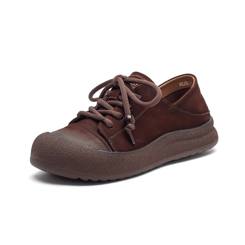 Trendy Chic Leather Casual Lace-Up Beadwork Flat Shoes