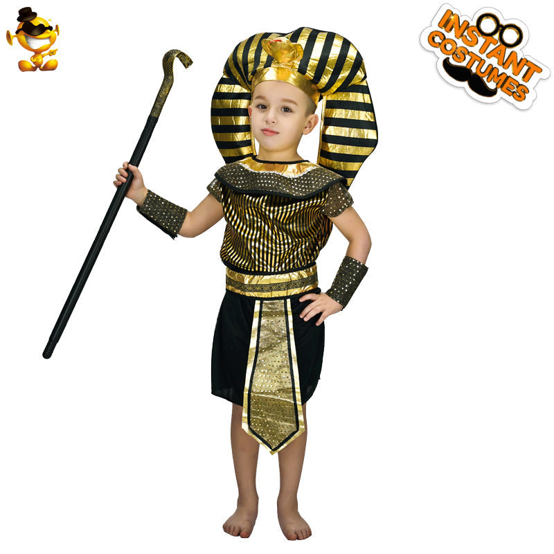 Boys Egyptian Pharaoh Costume Halloween Party Stage Performance