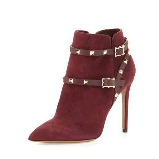 LEOPARD POINTED TOE ZIPPER STILETTO HIGH HEELS SHORT BOOTS