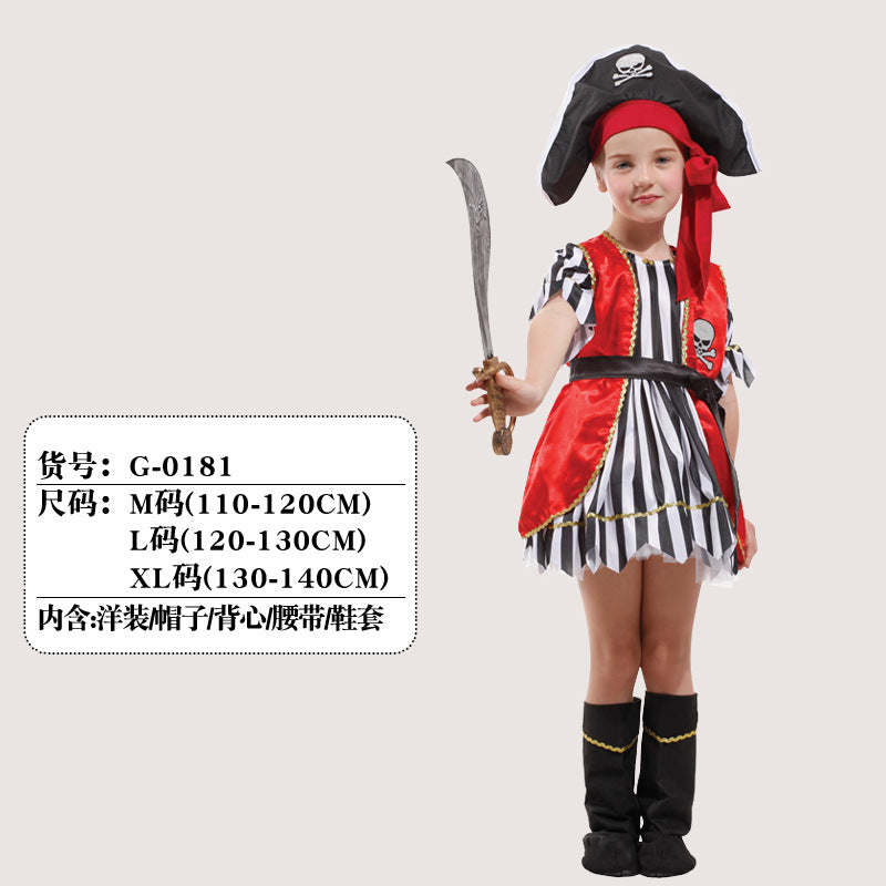 Halloween Pirate Costume For Girls, Kids Cosplay Outfit