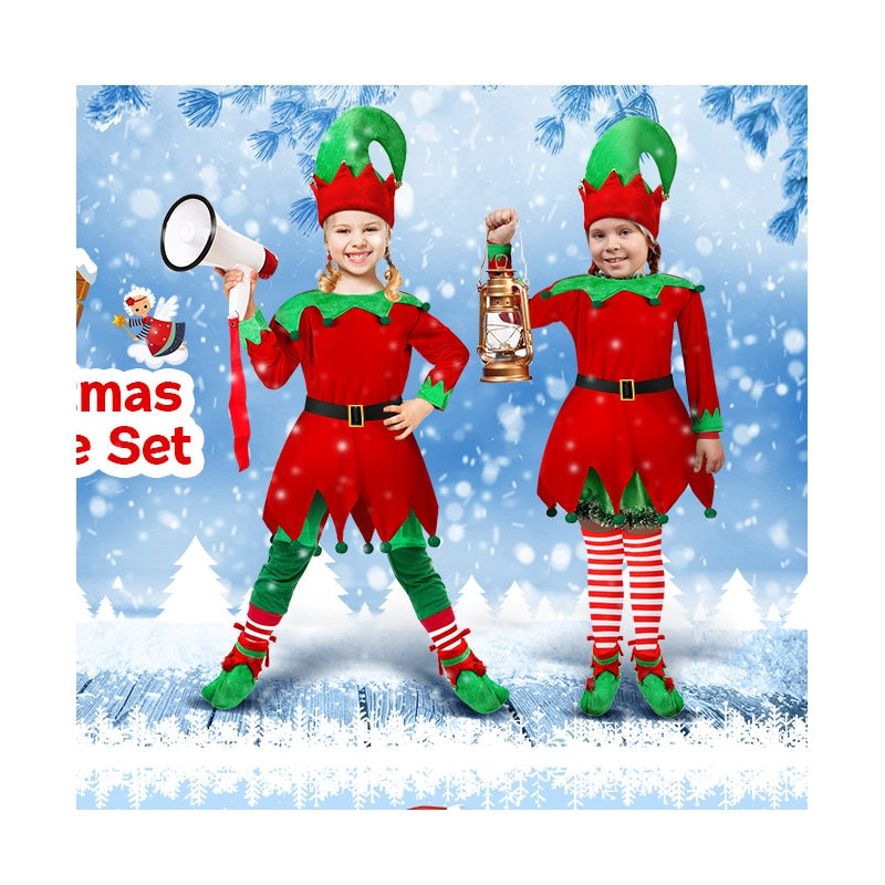 Christmas Elf Red Dress With Hood For Girls