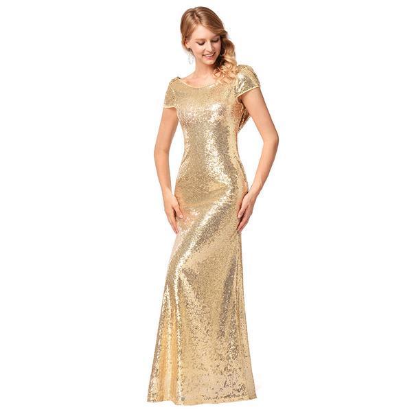 Sequin Backless Bridesmaid Dress