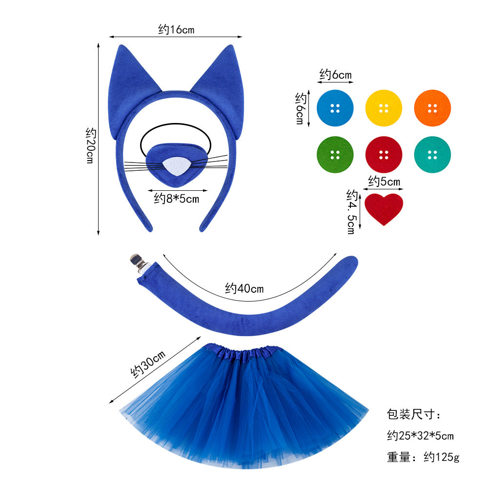 Blue Cat Ear Headband For Kids Halloween Costume Party