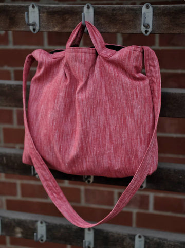 Solid Color Linen Cotton Handheld Crossbody Versatile Bag