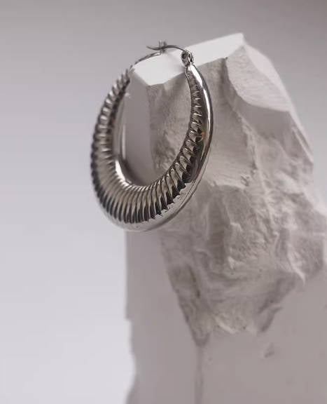 Retro Spiral Bull Horn Retro Elegant Hoop Earrings