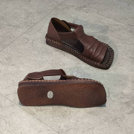 Summer Casual Genuine Leather Open-Toe Roman Sandals
