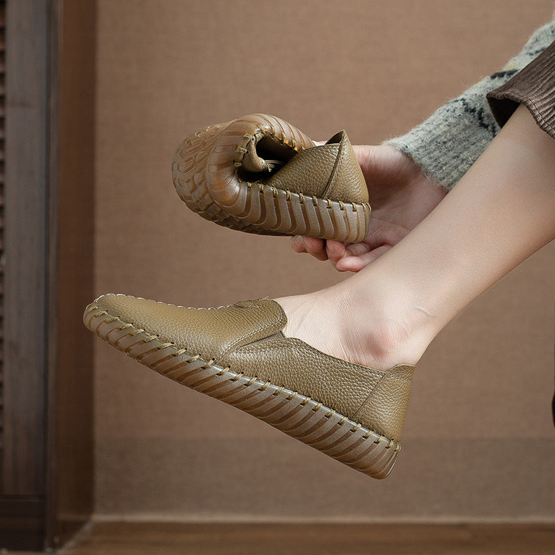 Genuine Top Leather Soft Sole Casual Shallow Flat Shoes