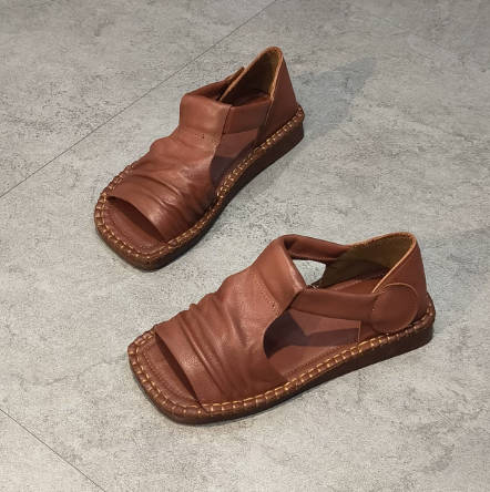 Summer Casual Genuine Leather Open-Toe Roman Sandals