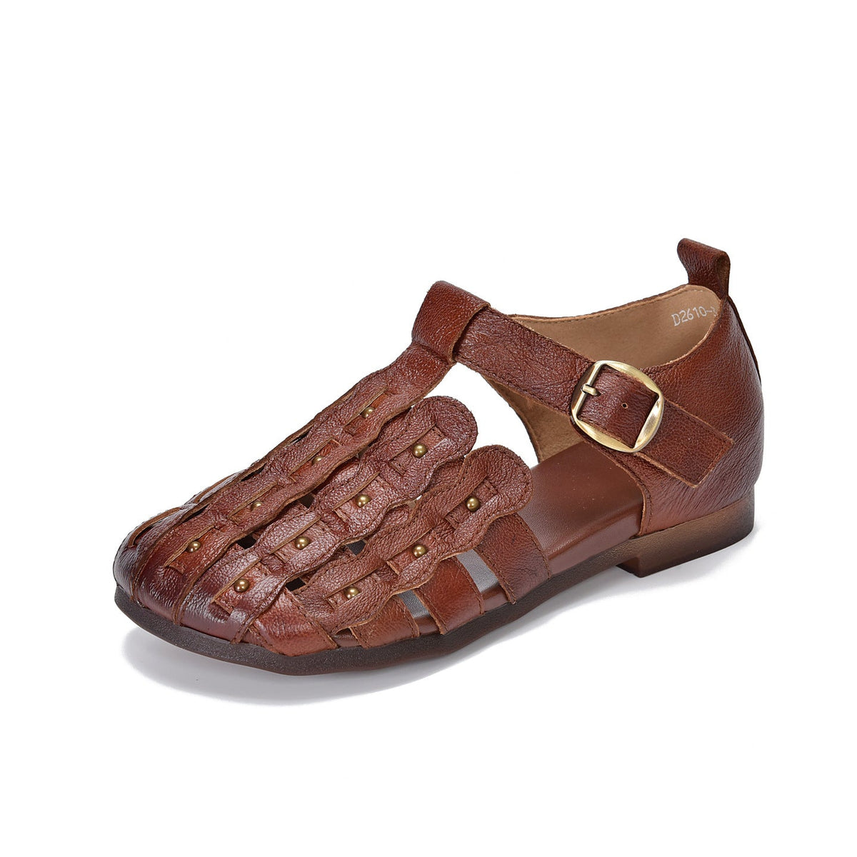 Summer Round Toe Hallow Vintage One Straped Soft Flat Sole Shoes