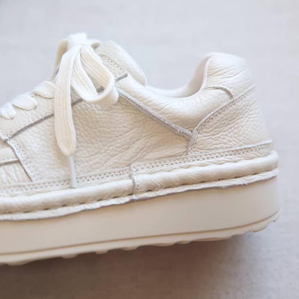 Wide Toe Retro Leather Thick Soft Sole Platform Lace-Up Shoes