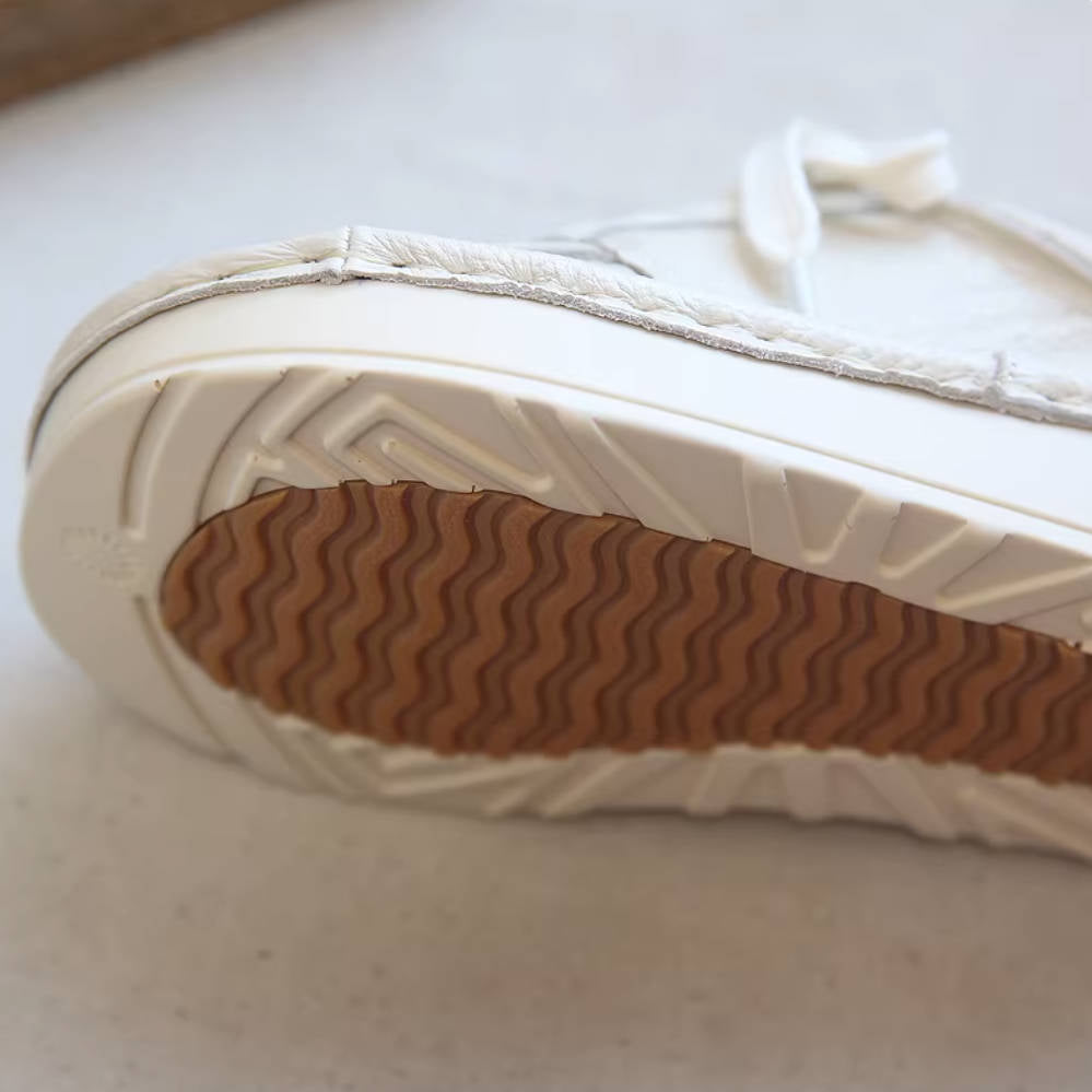 Wide Toe Retro Leather Thick Soft Sole Platform Lace-Up Shoes