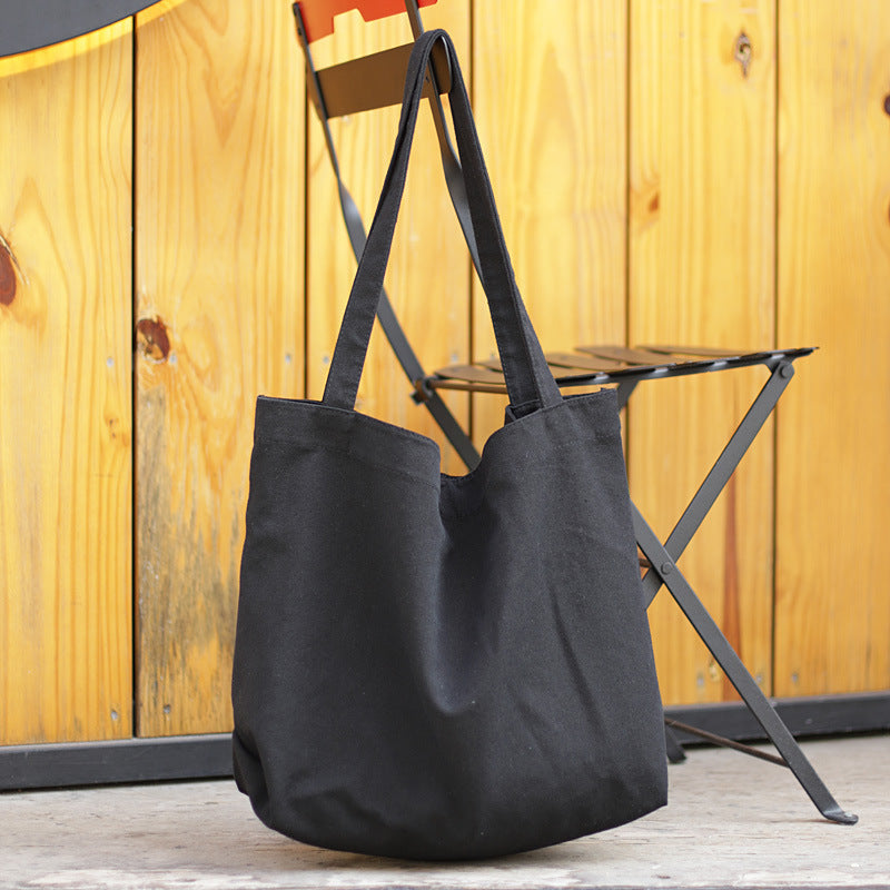 Vintage Solid Color Retro Canvas Casual Plus Size Tote Bag