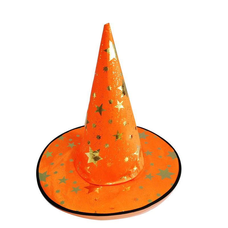 Halloween Witch Hat With Gold Star For Kids And Adults