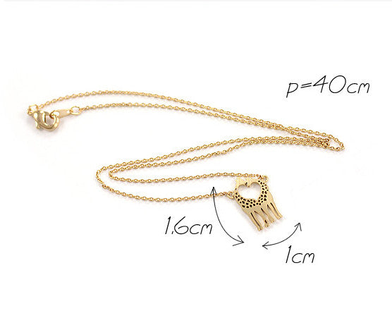 GIRAFFE SHAPED ANIMAL THEMED CHARM NECKLACE