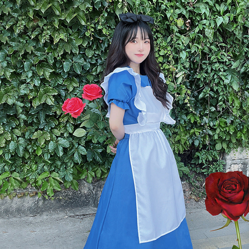 Alice In Wonderland Lolita Cosplay Maid Dress Halloween Costume