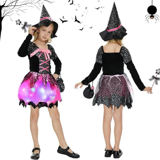 Halloween Witch Costume For Girls With Vampire Dress