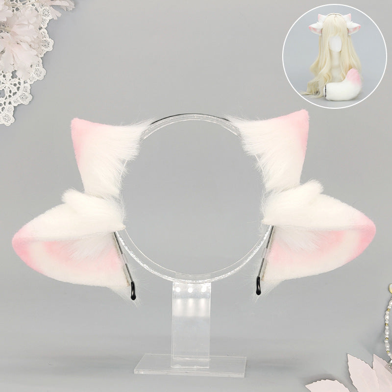 COS Sheep Ears Headband Tail Set Halloween Costume