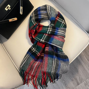 Winter Cashmere Blend Classic Plaid Warm Scarf