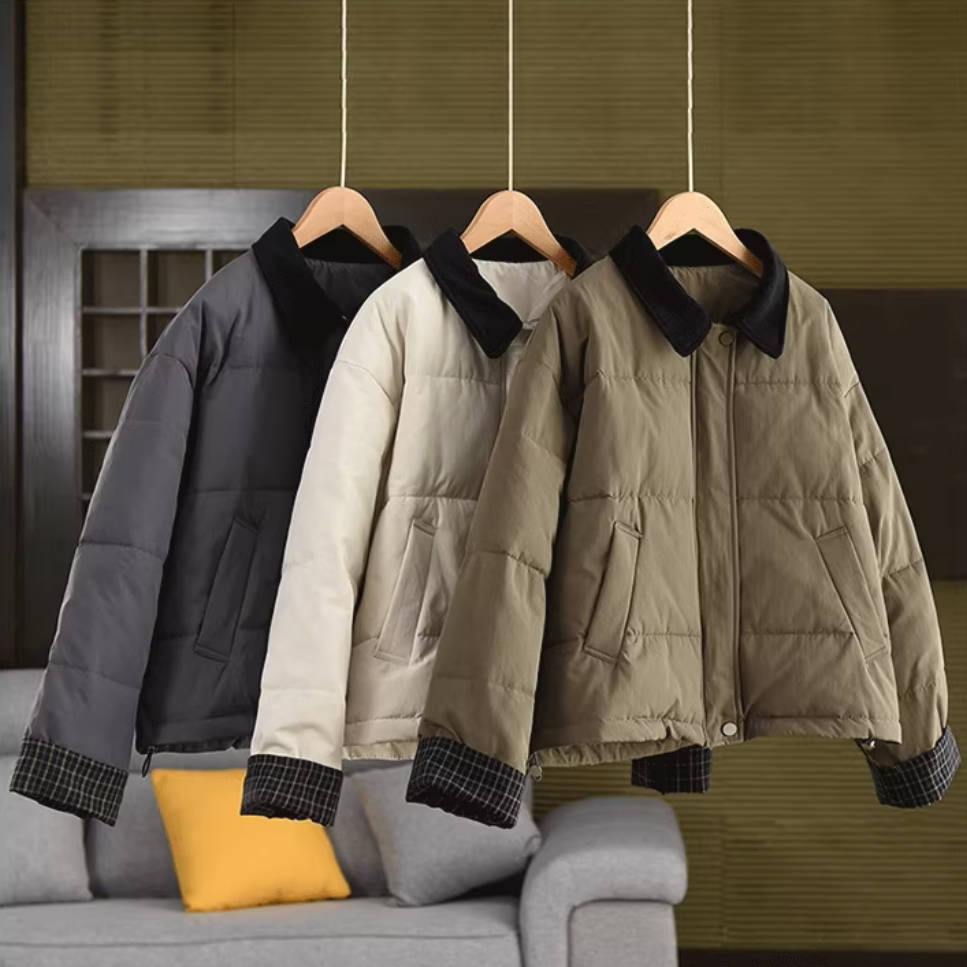 Winter Retro Cotton Patchwork Lapel Thick Cotton-In Warm Coat