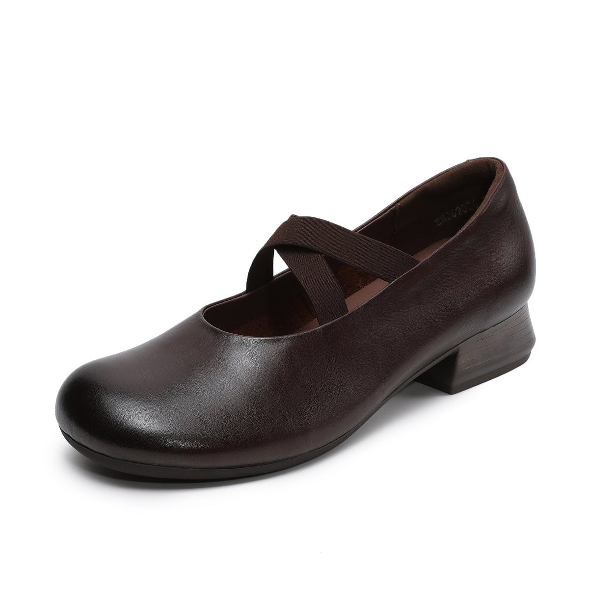 Spring Elegant Leather Elastic Crossing Straped Low Heel Shoes