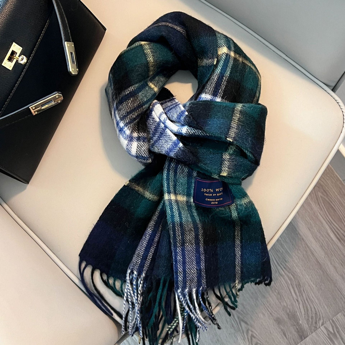 Winter Cashmere Blend Classic Plaid Warm Scarf