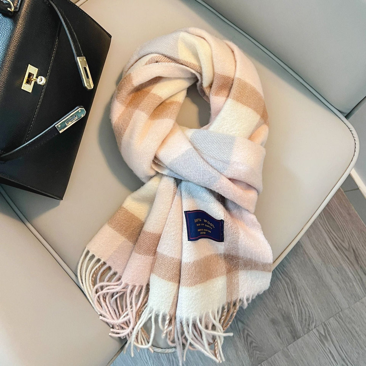 Winter Cashmere Blend Classic Plaid Warm Scarf