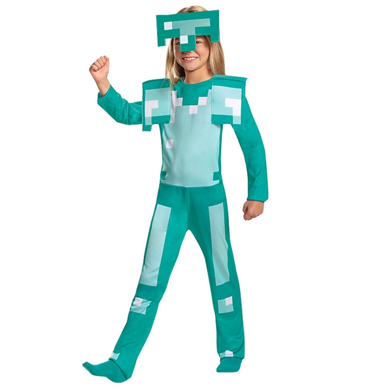 Minecraft Kids Cosplay Costume Full Series Halloween Performance Outfit