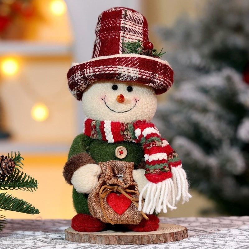 Christmas Doll Santa Snowman Standing Ornament Kids Gift
