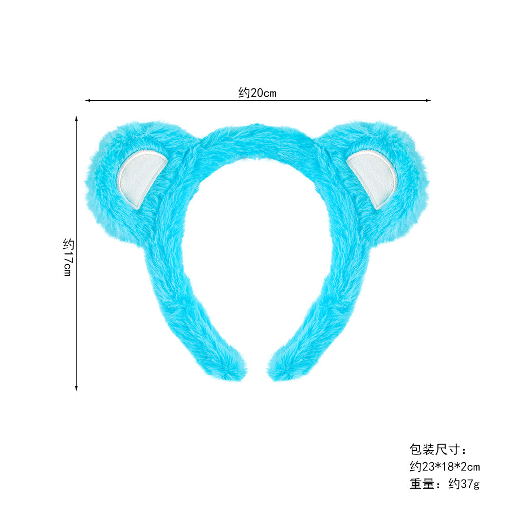 5pcs/Set Halloween Animal Headband Bear Ears Strawberry Bear Plush Nose Set