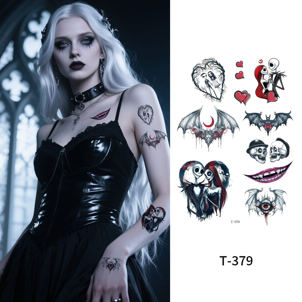 Halloween Joker Face Tattoo Sticker For Girls Party