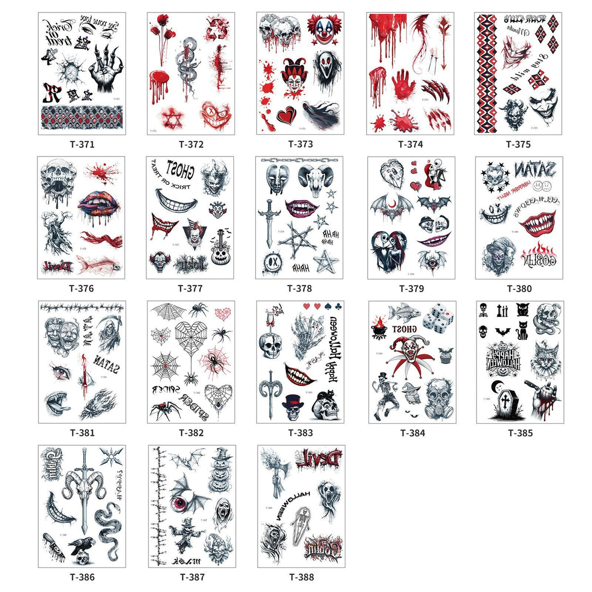 Halloween Joker Face Tattoo Sticker For Girls Party