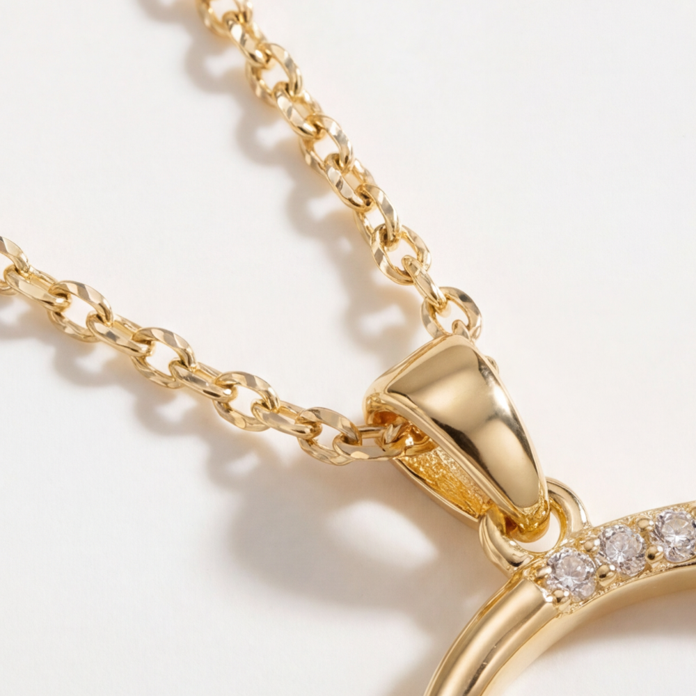 Crystal Moon Pendant Necklace