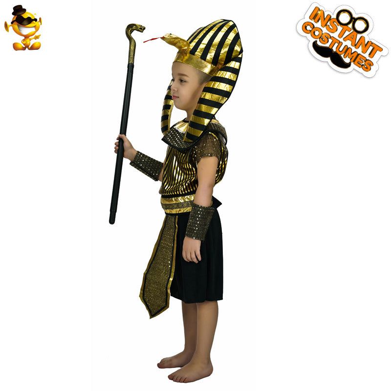 Boys Egyptian Pharaoh Costume Halloween Party Stage Performance