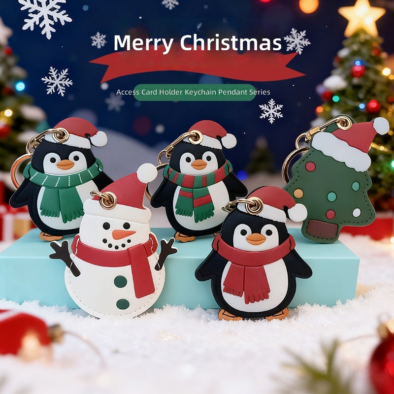 Penguin Keychain Airtag Case Christmas Gift Bag Accessory