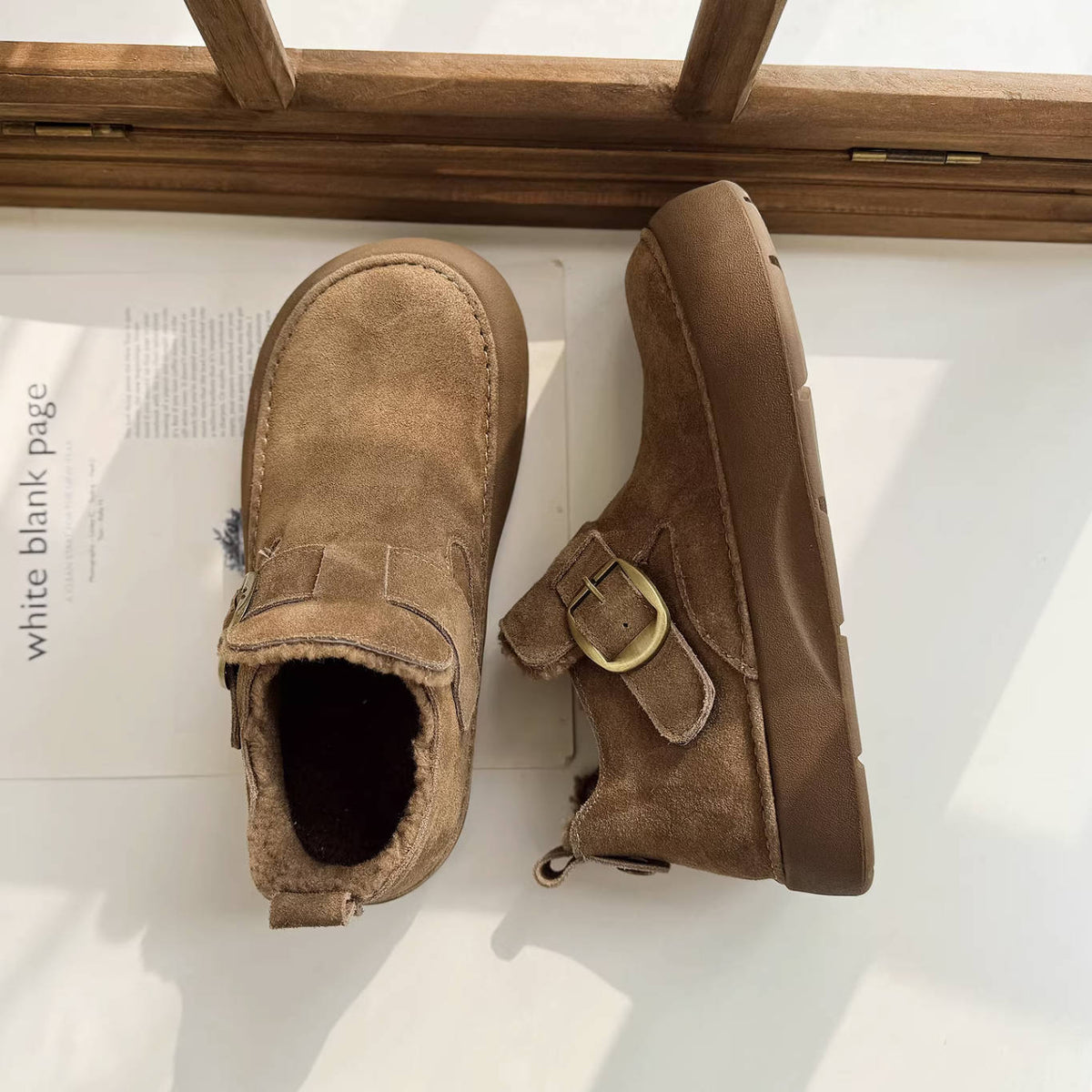 Winter Sueded Platform Fleece-Lined Warm Flat Shoes
