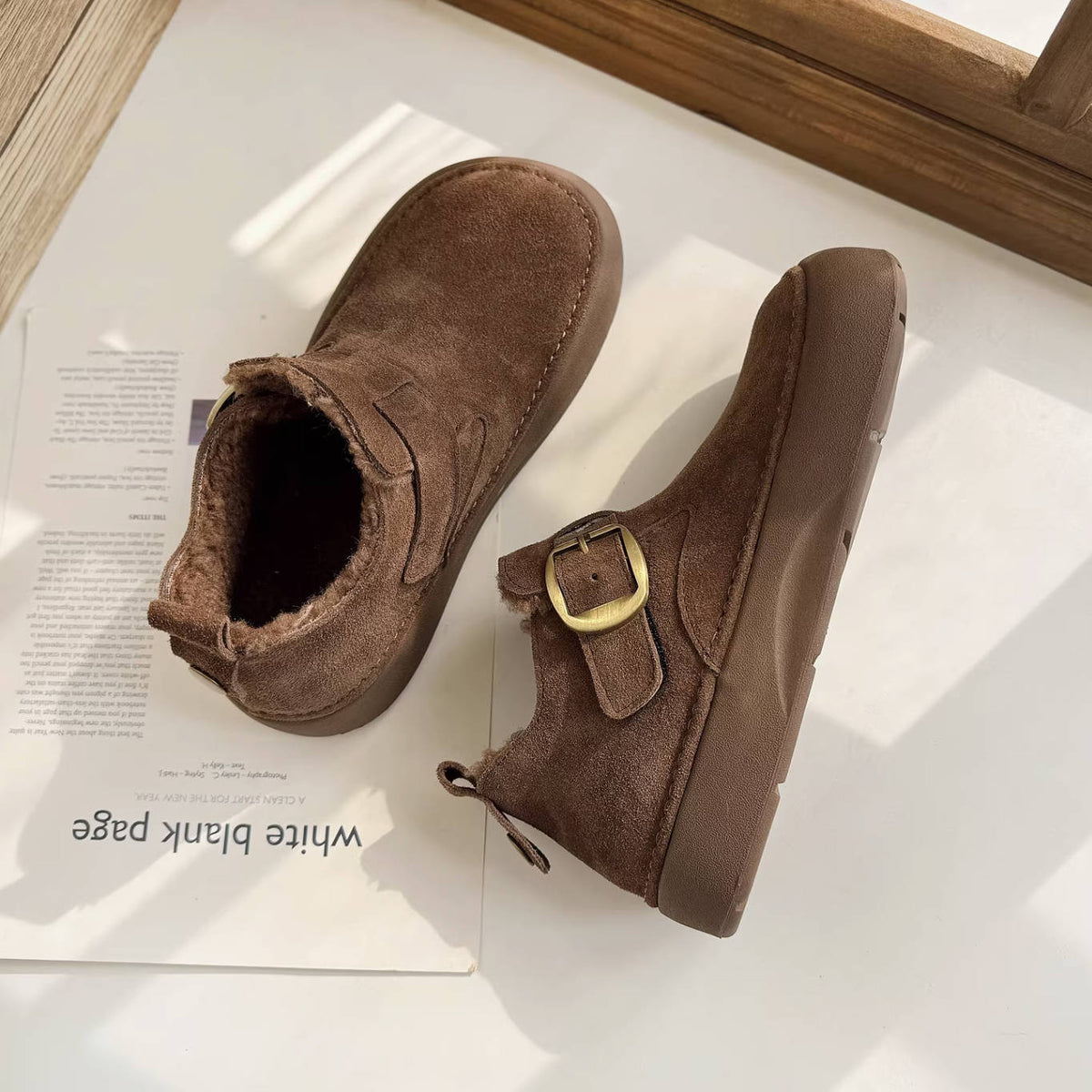 Winter Sueded Platform Fleece-Lined Warm Flat Shoes