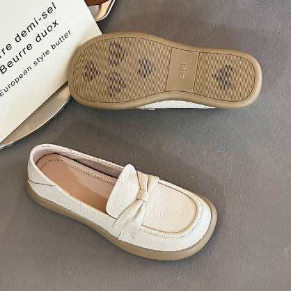 Vintage Soft Sole Shoes Top Grain Leather Slip-on Loafers