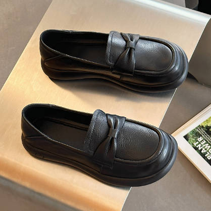 Vintage Soft Sole Shoes Top Grain Leather Slip-on Loafers